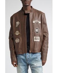 Amiri - Patch Racer Leather Jacket - Lyst