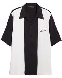 Amiri - Colorblock Floral Embroidered Camp Shirt - Lyst