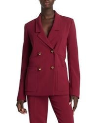 St. John - Double Breasted Stretch Cady Blazer - Lyst