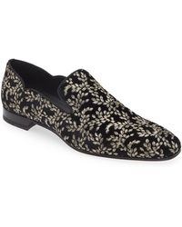 Christian Louboutin - Dandy Chick Orlato Embroidered Velour Loafer - Lyst