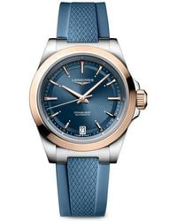 Longines - Conquest Automatic Rubber Strap Watch, 34Mm - Lyst