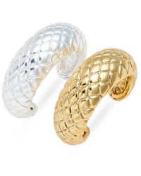 Karine Sultan - Serpenti Line Snake Texture Duo Rings - Lyst
