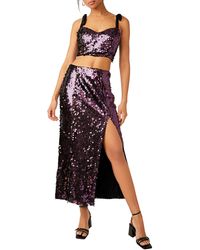 Free People - Star Bright Sequin Two-piece Crop Top & Midi Skirt - Lyst