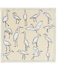 Lost Pattern - Little Egret Silk Pocket Square - Lyst