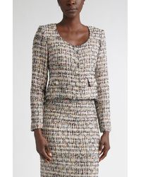 St. John - Metallic Tweed Jacket - Lyst
