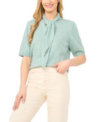 Cece - Tie Neck Short Sleeve Cardigan - Lyst