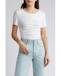 Nation Ltd - Nevina Ruched Ribbed T-shirt - Lyst