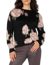 Liverpool Los Angeles - Floral Drop Shoulder Sweater - Lyst