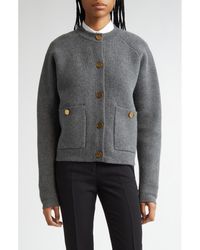 TOTEME - Hammered Button Wool & Cashmere Blend Cardigan - Lyst