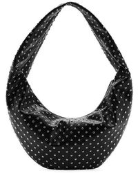 Mango - Stud Detail Faux Leather Oval Shoulder Bag - Lyst