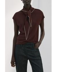Mango - Bert Tie Neck Top - Lyst