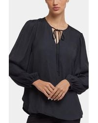 NYDJ - Elsie Tie Neck Satin Top - Lyst