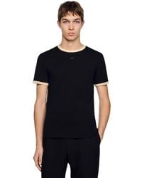 Sandro - Two-Tone Patch T-Shirt - Lyst