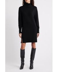 BOSS - Feringatessa Long Sleeve Turtleneck Virgin Wool Blend Sweater Dress - Lyst