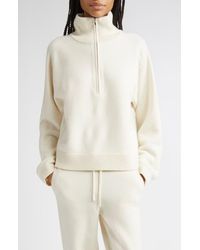 Loulou de Saison - Dries Stand Collar Cashmere Half Zip Sweater - Lyst