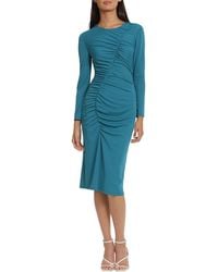DONNA MORGAN FOR MAGGY - Ruched Long Sleeve Knit Dress - Lyst