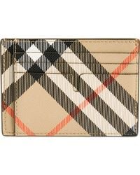 Burberry - Check Money Clip Coated Canvas & Leather Card Case - Lyst