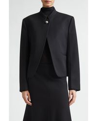 Jil Sander - Jewel Detail Wool Crop Jacket - Lyst