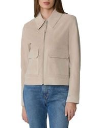 SOIA & KYO - Allan Front Zip Suede Jacket - Lyst