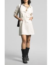 WEEKEND LOS ANGELES - Adoria Texture Long Sleeve Mini Shirtdress - Lyst