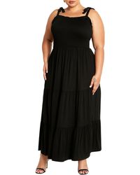 City Chic - Miley Smocked Tiered Maxi Sundress - Lyst