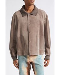 JW Anderson - Rib Collar Suede Jacket - Lyst