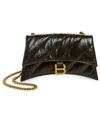 Balenciaga - Hourglass Quilted Crushed Leather Wallet On A Chain - Lyst