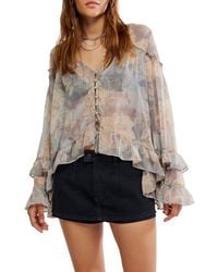 Free People - Day Dreaming Ruffle Trim Top - Lyst