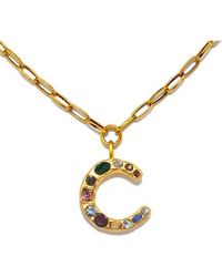 Sequin - Emilie Crystal Initial Pendant Necklace - Lyst