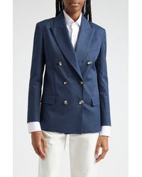 Herno - Light Stretch Linen Blend Double Breasted Blazer - Lyst