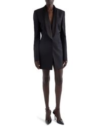 Givenchy - Drape Tux Wool & Mohair Long Sleeve Blazer Minidress - Lyst