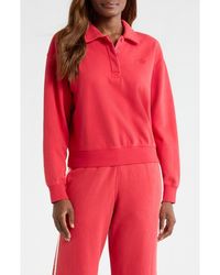 Marine Layer - Cloud 9 Cotton Blend Fleece Polo Sweatshirt - Lyst