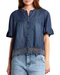 Billy T - Pleat Button-Up Top - Lyst