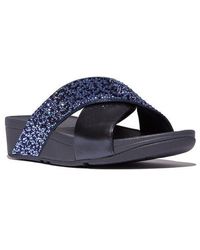 Fitflop - Lulu Crystal Embellished Slide Sandal - Lyst