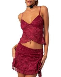 Edikted - Ruby Sheer Lace Crop Camisole - Lyst