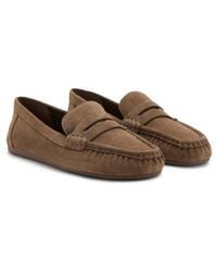 Mango - Suede Penny Loafer - Lyst