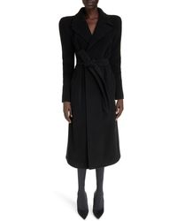 Balenciaga - Round Shoulder Cashmere & Wool Blend Wrap Coat - Lyst