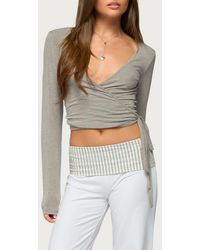 Edikted - Malenna Wrap Crop Top - Lyst