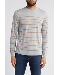 Nordstrom - Stripe Wool & Silk Crewneck Sweater - Lyst