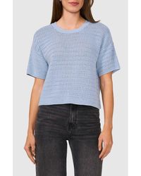 Halogen® - Open Stitch Crewneck Sweater - Lyst