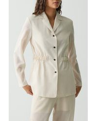 Theory - Cinched Waist Wool Blend Jacket - Lyst