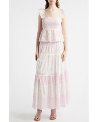 LoveShackFancy - Eugene Ruffle & Lace Top - Lyst