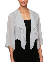 Alex Evenings Hanky Bolero Cardigan - Metallic