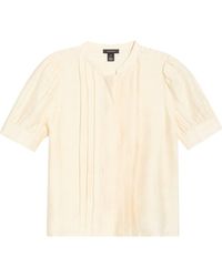 Halogen® - Pintuck Pleat Button-Up Top - Lyst