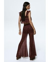 H&M - Flared Crinkled Pants - Lyst