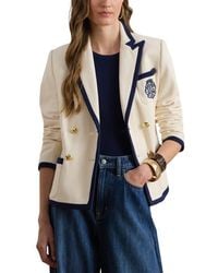 Ralph Lauren - Double Breasted Piquè Blazer - Lyst