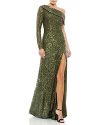 Mac Duggal - Sequined Drop Shoulder Faux Wrap Gown - Lyst