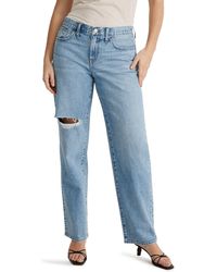 Madewell - Low Rise Ripped baggy Straight Leg Jeans - Lyst