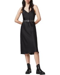 allsaints benno tee slip midi dress