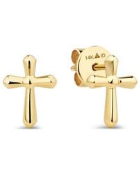 DEVATA - Cross Stud Earrings - Lyst